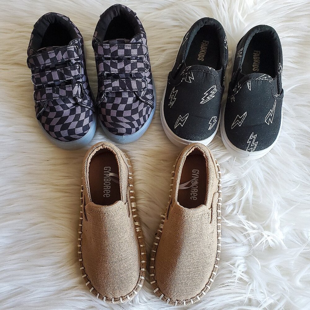 FabKids Gymboree Black/Brown Toddler Boy's Slip On Shoes SZ 7